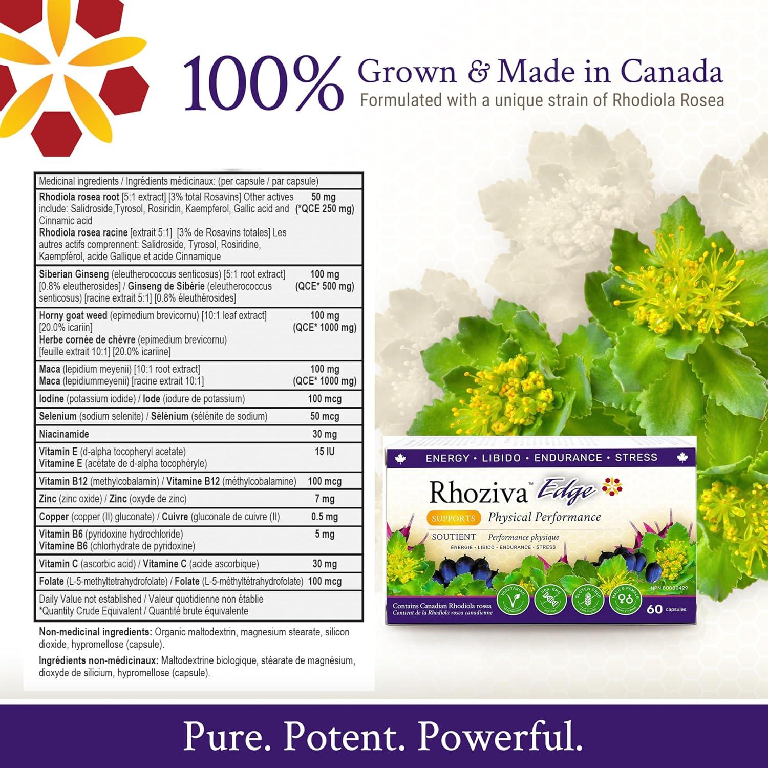 Rhoziva EDGE Pack of 60 Capsules - Bundle & Save $10.98