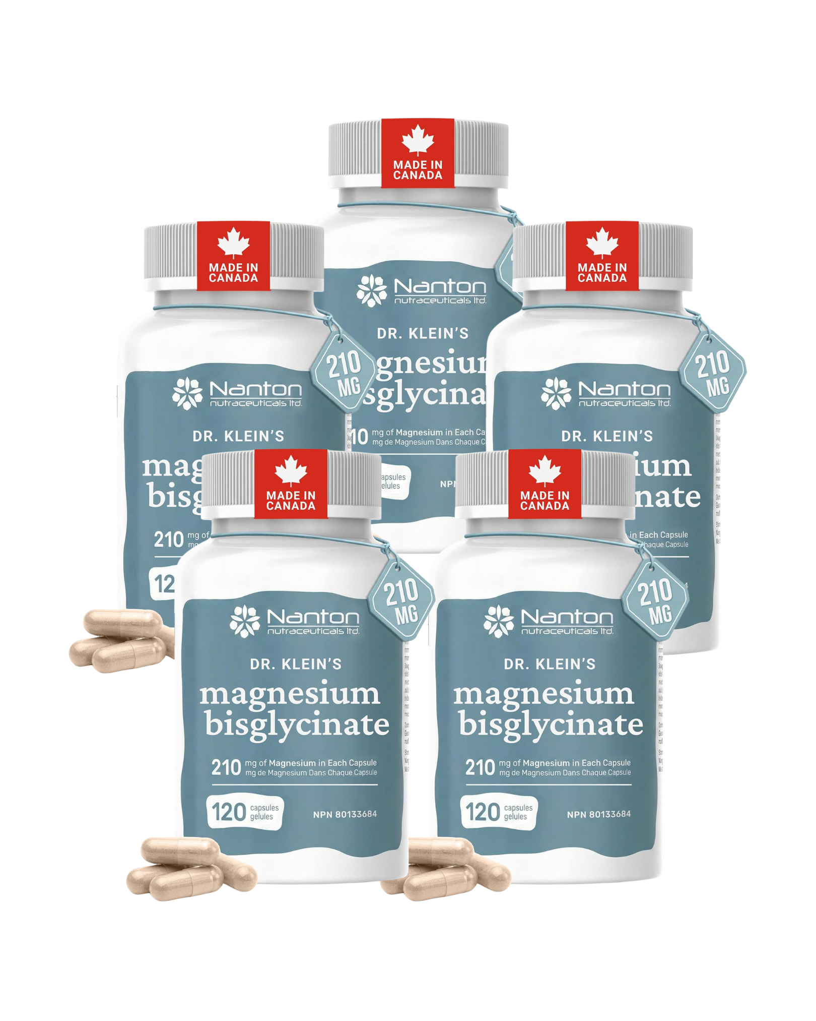 Magnesium 5 pack of 120 Capsules
