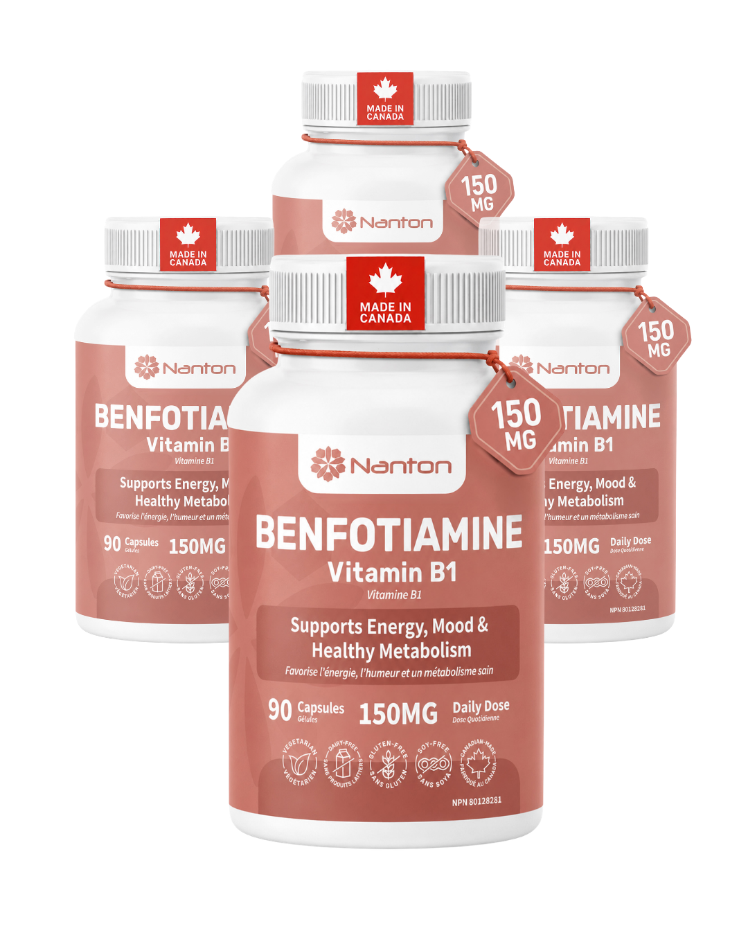 Benfotiamine B1 4 Pack of 90 Capsules - Bundle & Save $29.97