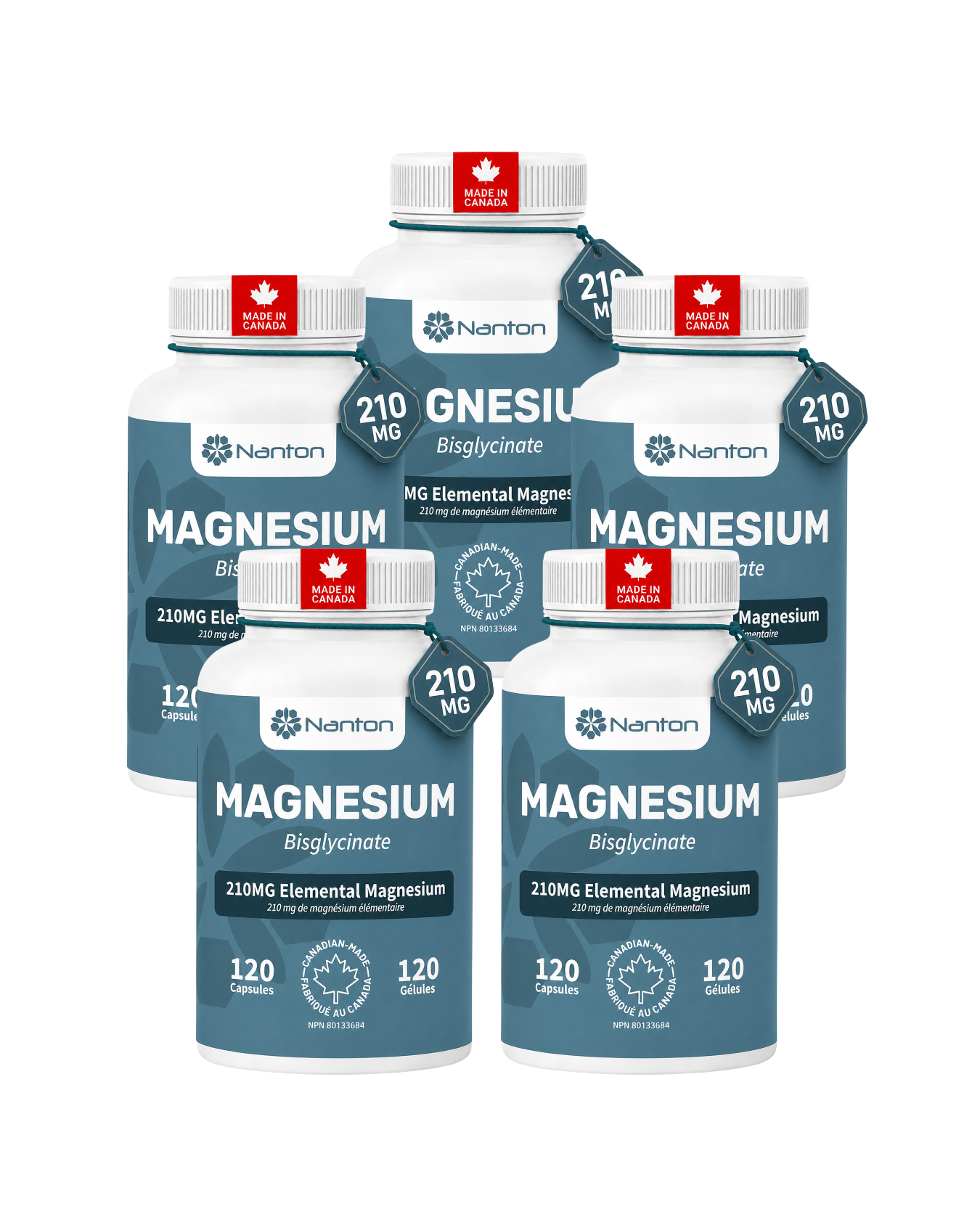 Magnesium 5 pack of 120 Capsules