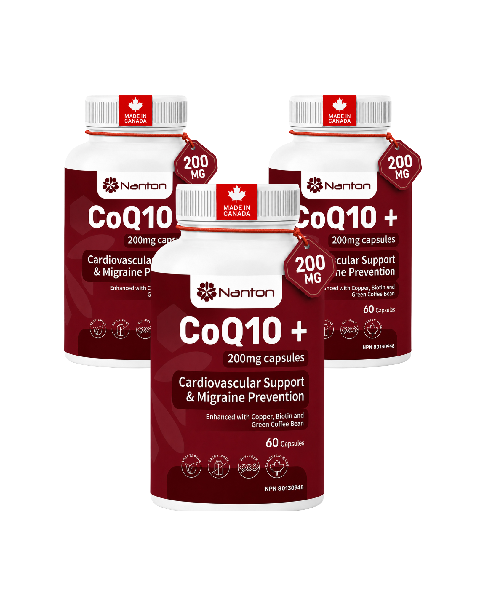 CoQ10+ 3 Pack of 60 Capsules - Bundle & Save $7