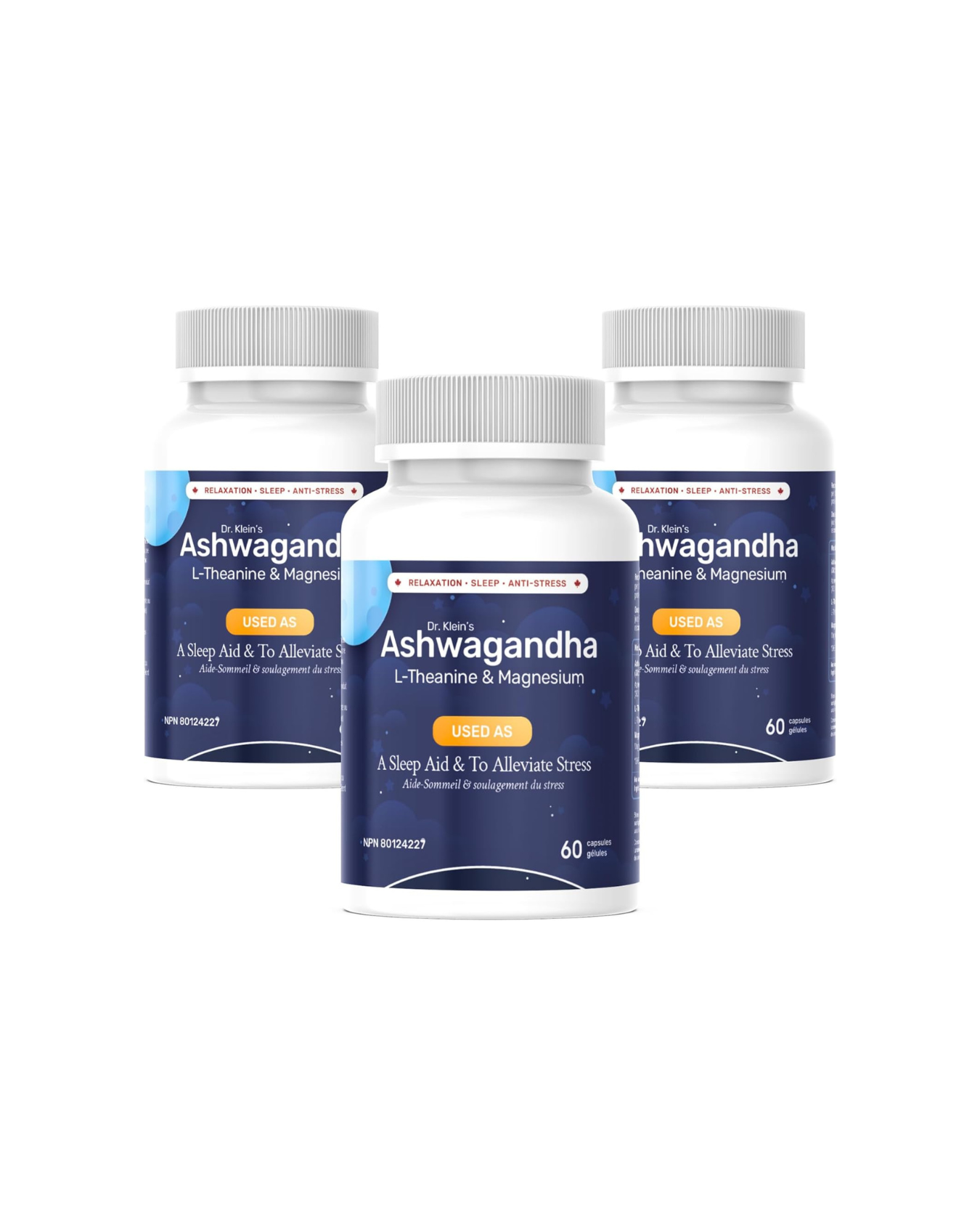 Ashwagandha 3 Pack of 60 Capsules - Bundle & Save $9.98
